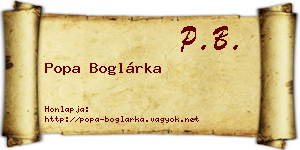 Popa Boglárka névjegykártya
